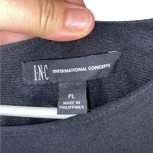 INC International concepts 34 sleeve black floral sheath  dress - Picture 8 of 13